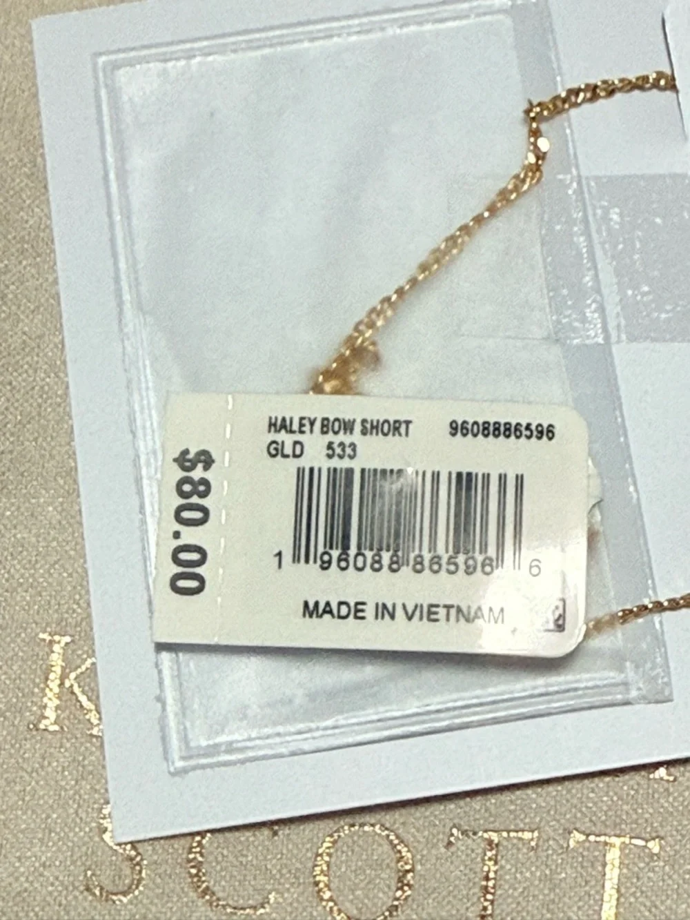 NWT Kendra Scott Haley Bow Gold Short Pendant Necklace in Blush Mother of Pearl - Picture 4 of 8